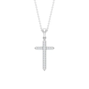 0.5 CT Certified Zircon Minimal Cross Pendant Necklace