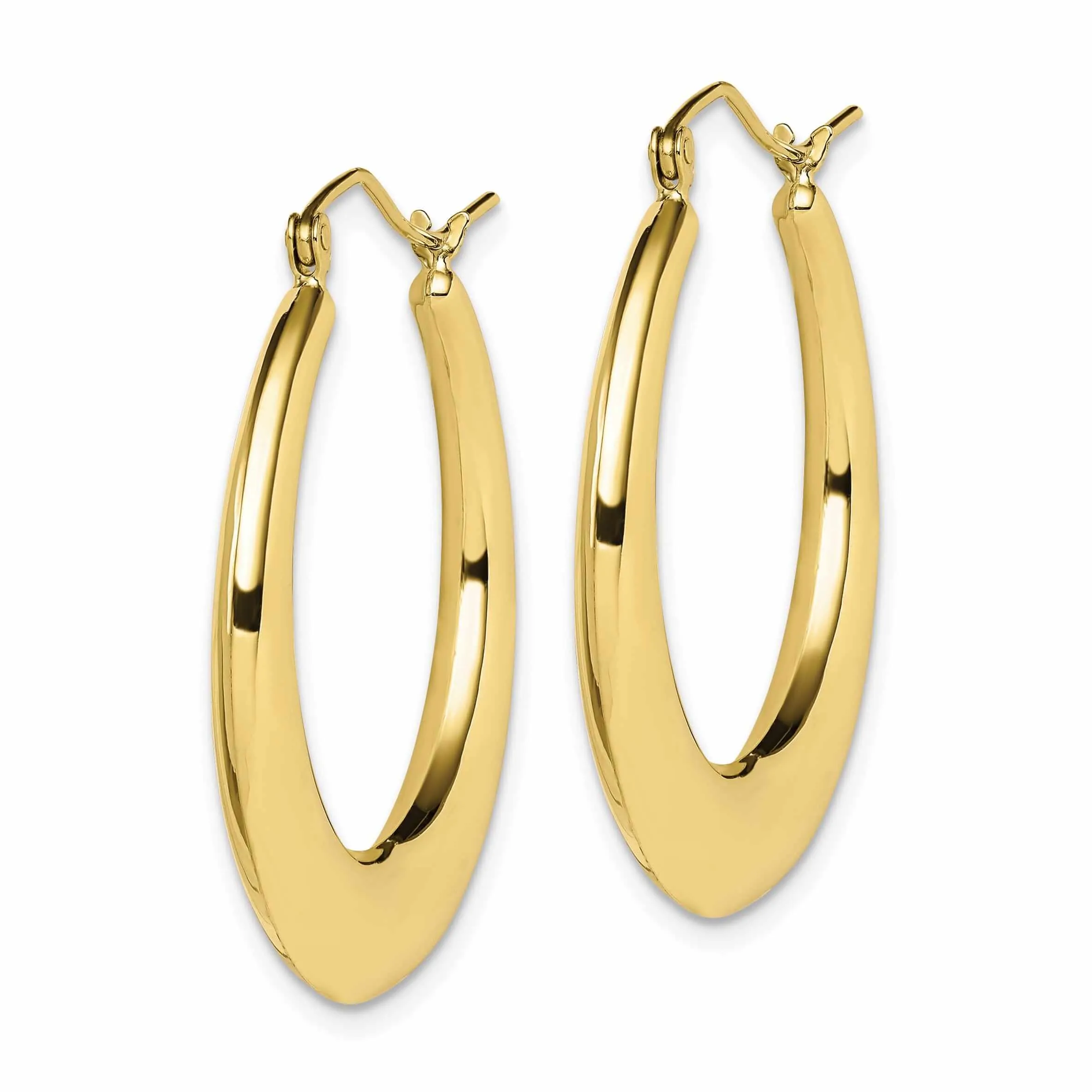 10KT Yellow Gold Classic Polished Hoop Earrings