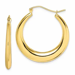 10KT Yellow Gold Classic Polished Hoop Earrings