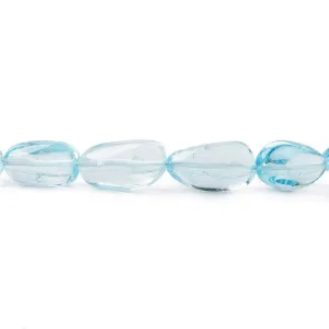 10x8-16x7mm Sky Blue Topaz plain nugget beads 16 inch 36 pieces