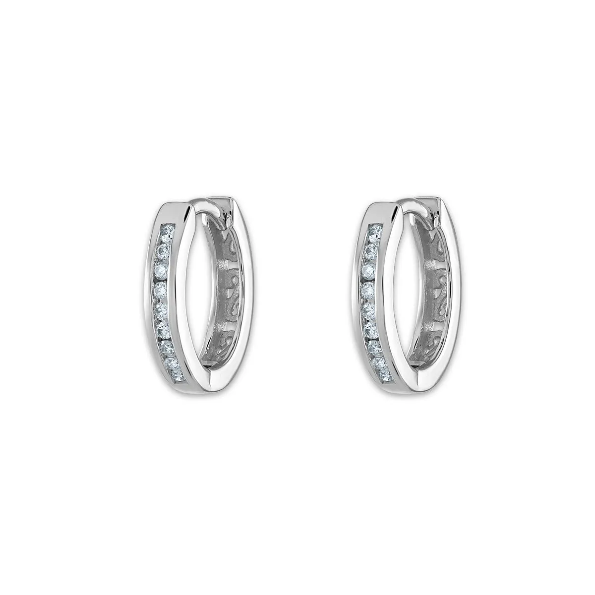 1/10 CTW Diamond Hoop Earrings in 10KT White Gold