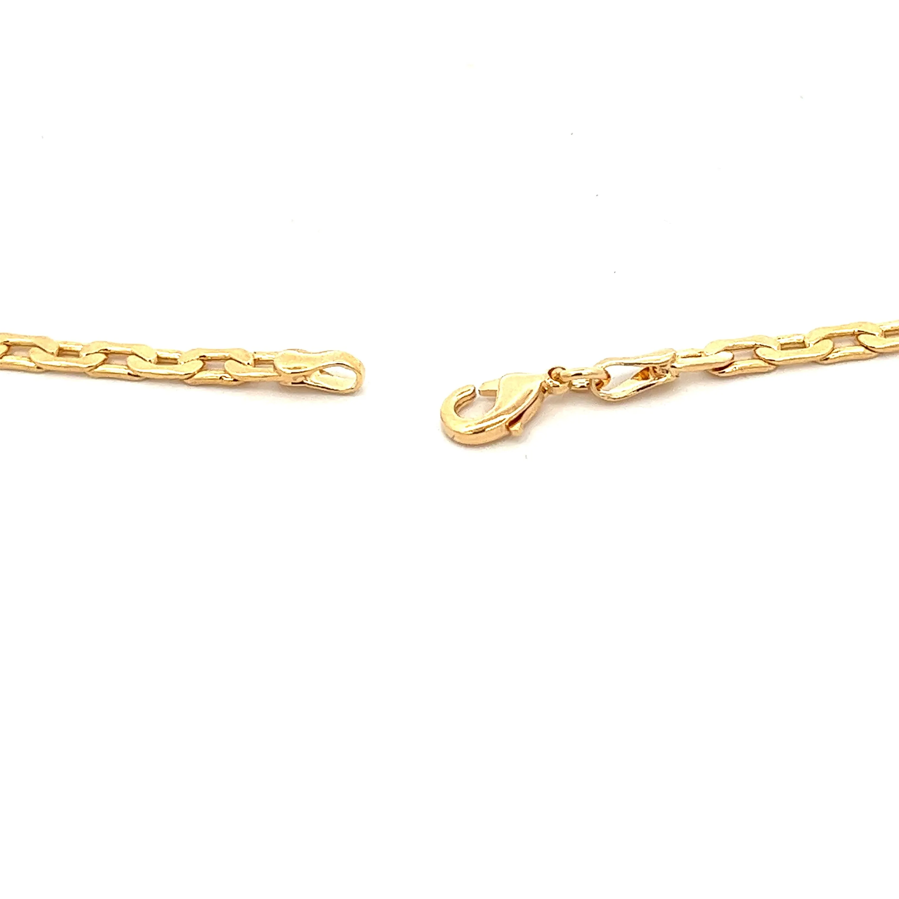 14K-gold-filled flat interlock chain necklace - 16"