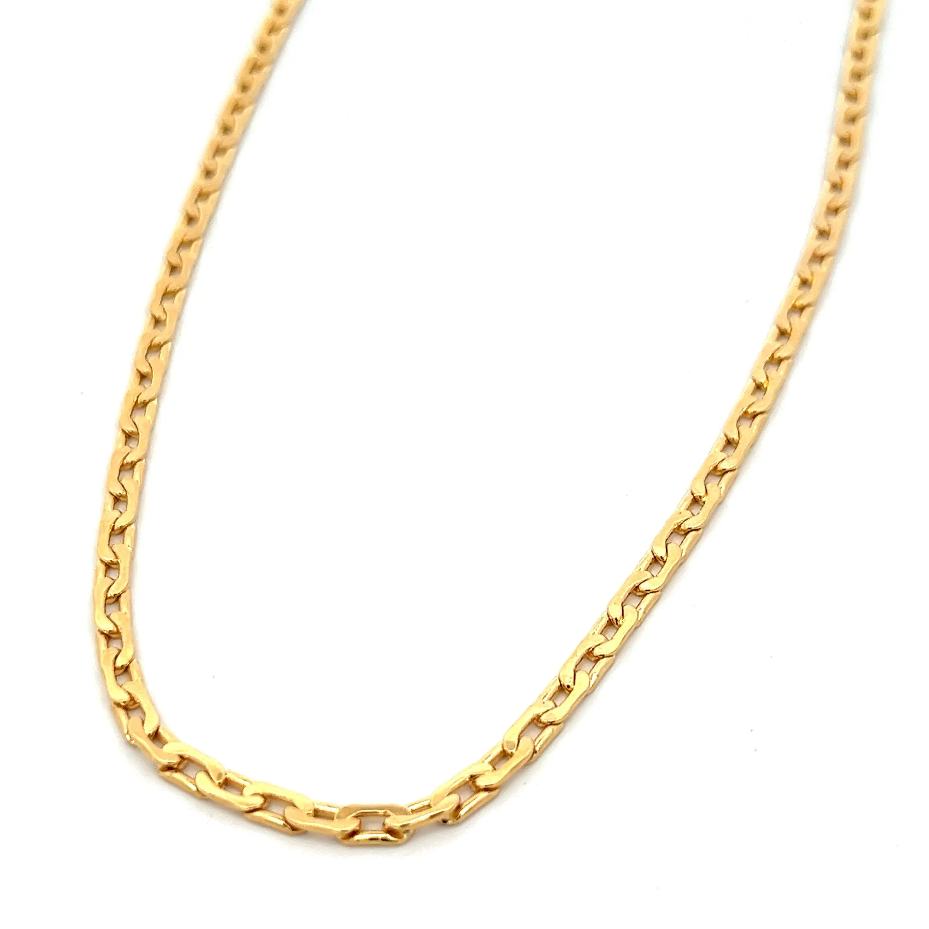 14K-gold-filled flat interlock chain necklace - 16"