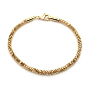 14K-gold-filled tubular mesh chain bracelet