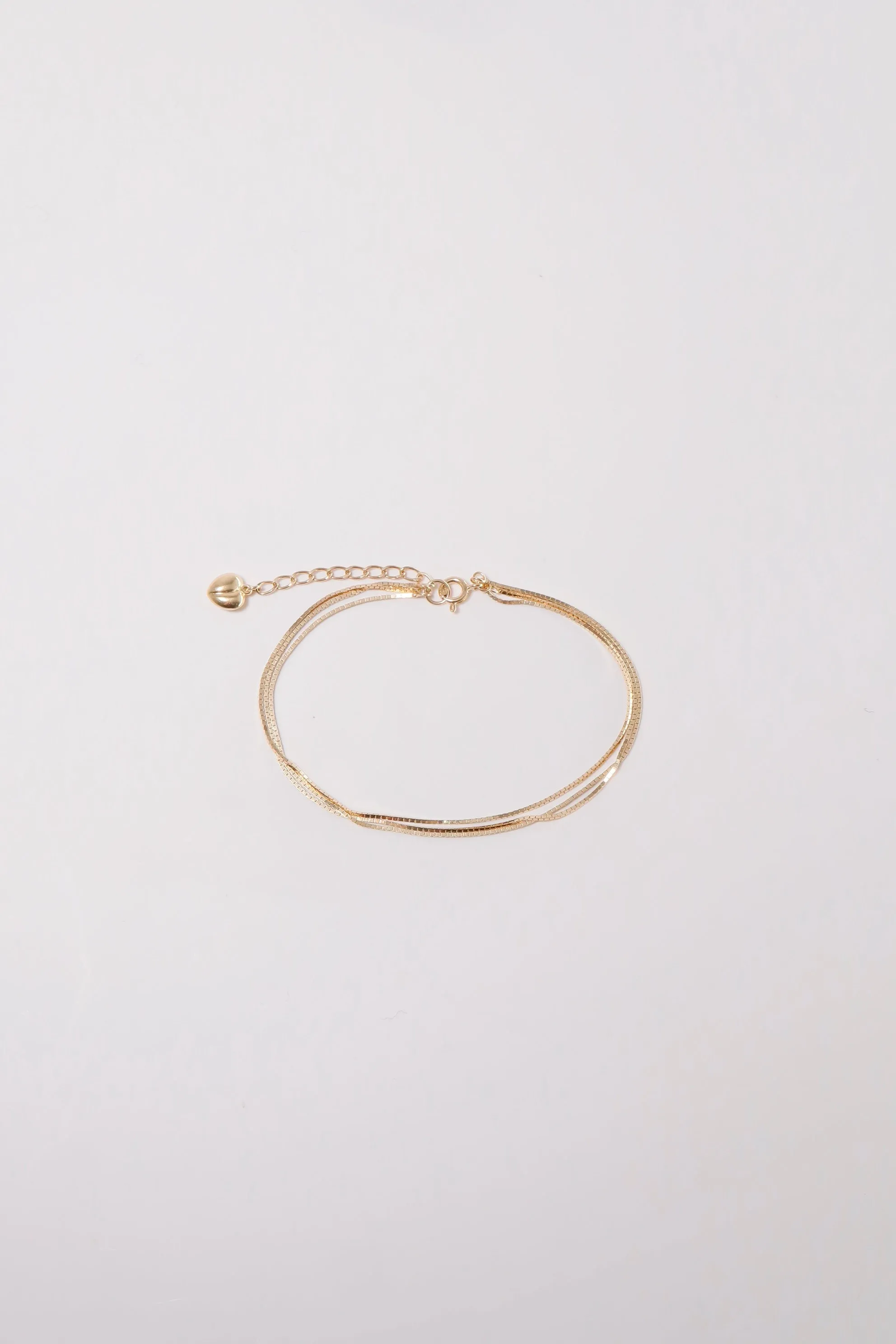 14K Solid Gold 3 Box Chain 1" Extension Bracelet