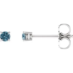 14K White 2.5 mm Natural Sky Blue Topaz Stud Earrings