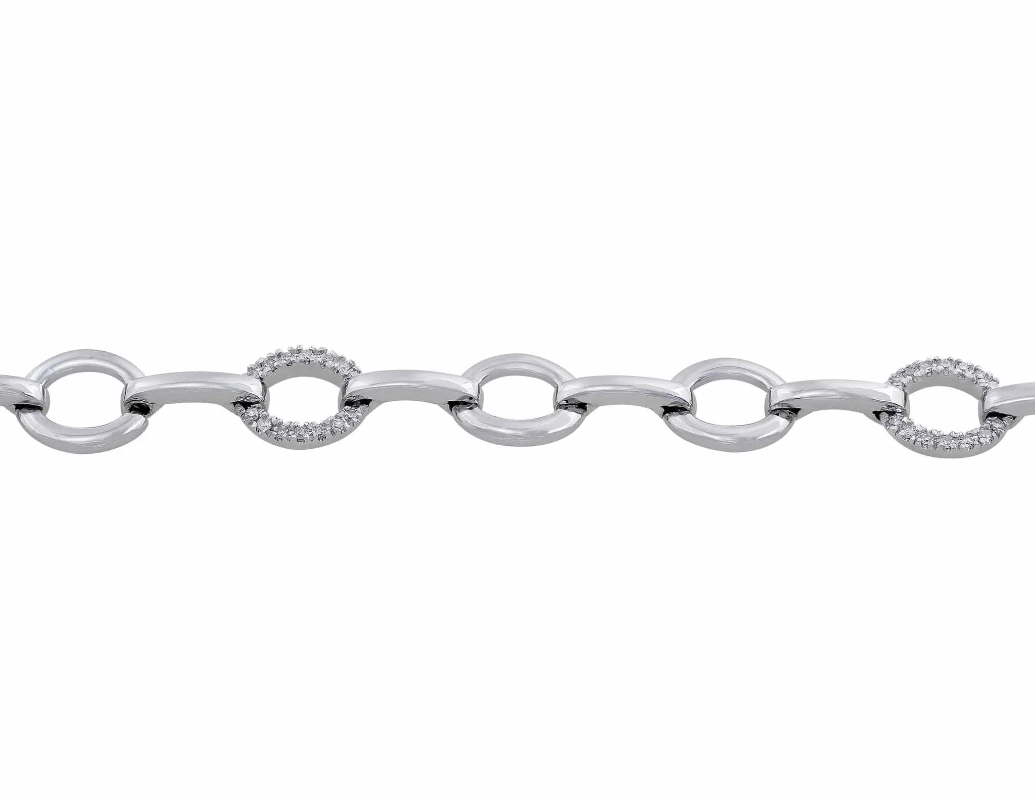 14kt White Gold Fashion Link Bracelet