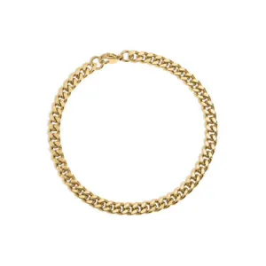 18K GOLD DIAMOND CUT CURB CHAIN BRACELET