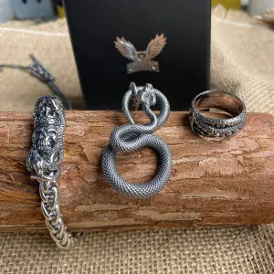 3 Pcs Ferocious Snake Jewelry Set