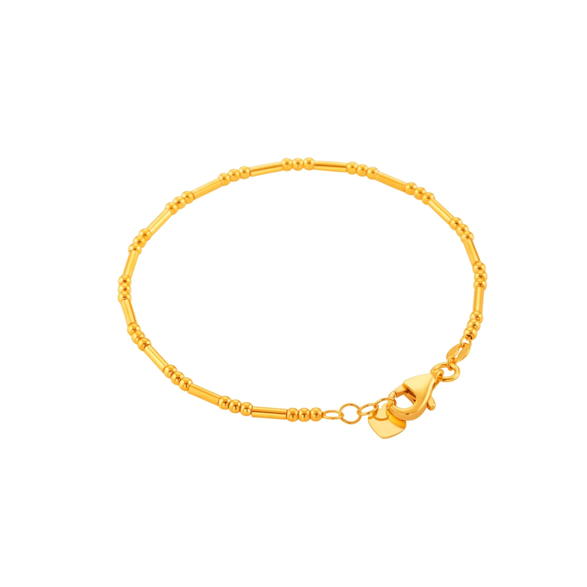 916 Gold Beads Bar Chain Bracelet