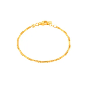 916 Gold Beads Bar Chain Bracelet