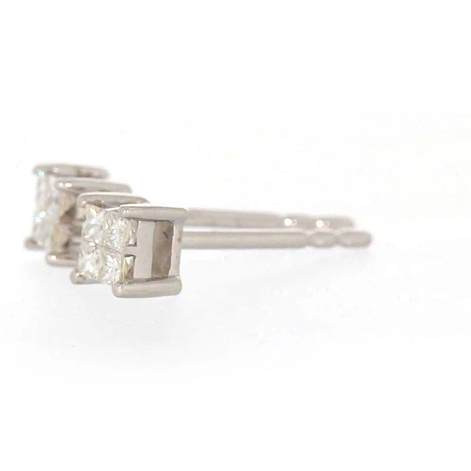 9ct White Gold Princess Cut with 0.15 CARAT tw of Diamonds Stud Earrings