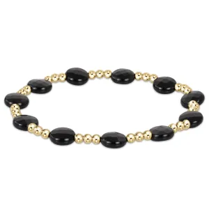 Admire Gold Bead Bracelet - 3mm Faceted Onyx