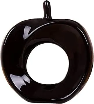 Amber Ceramic Small Black Apple Shape Show Piece for Home Decor/Living Room/Table top Size 13 cm Brand