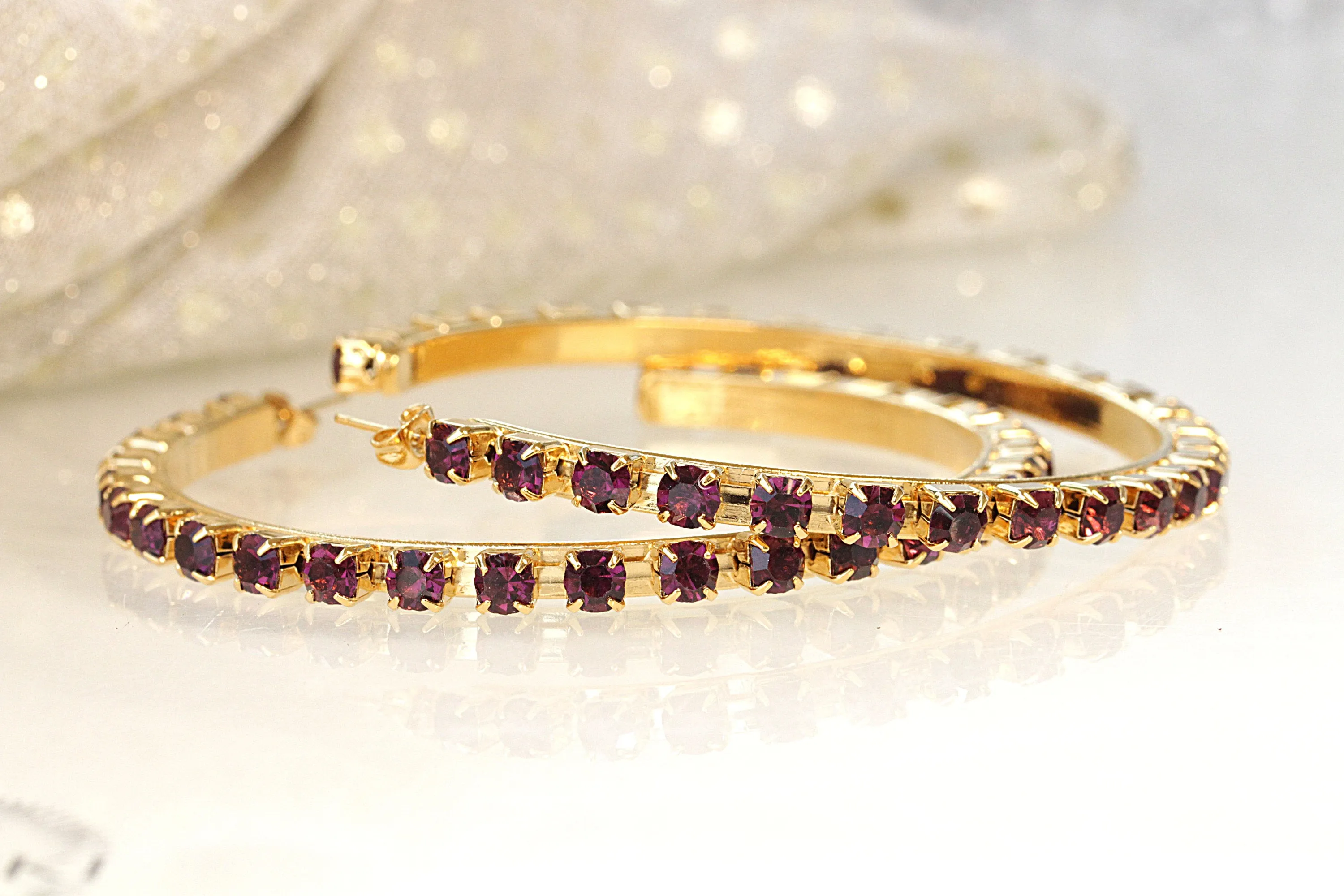 Amethyst HOOP EARRINGS