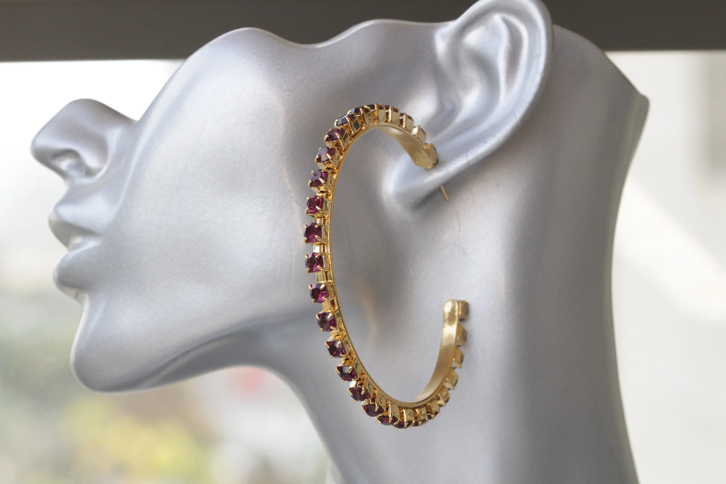 Amethyst HOOP EARRINGS