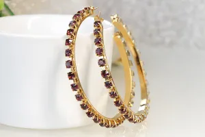 Amethyst HOOP EARRINGS