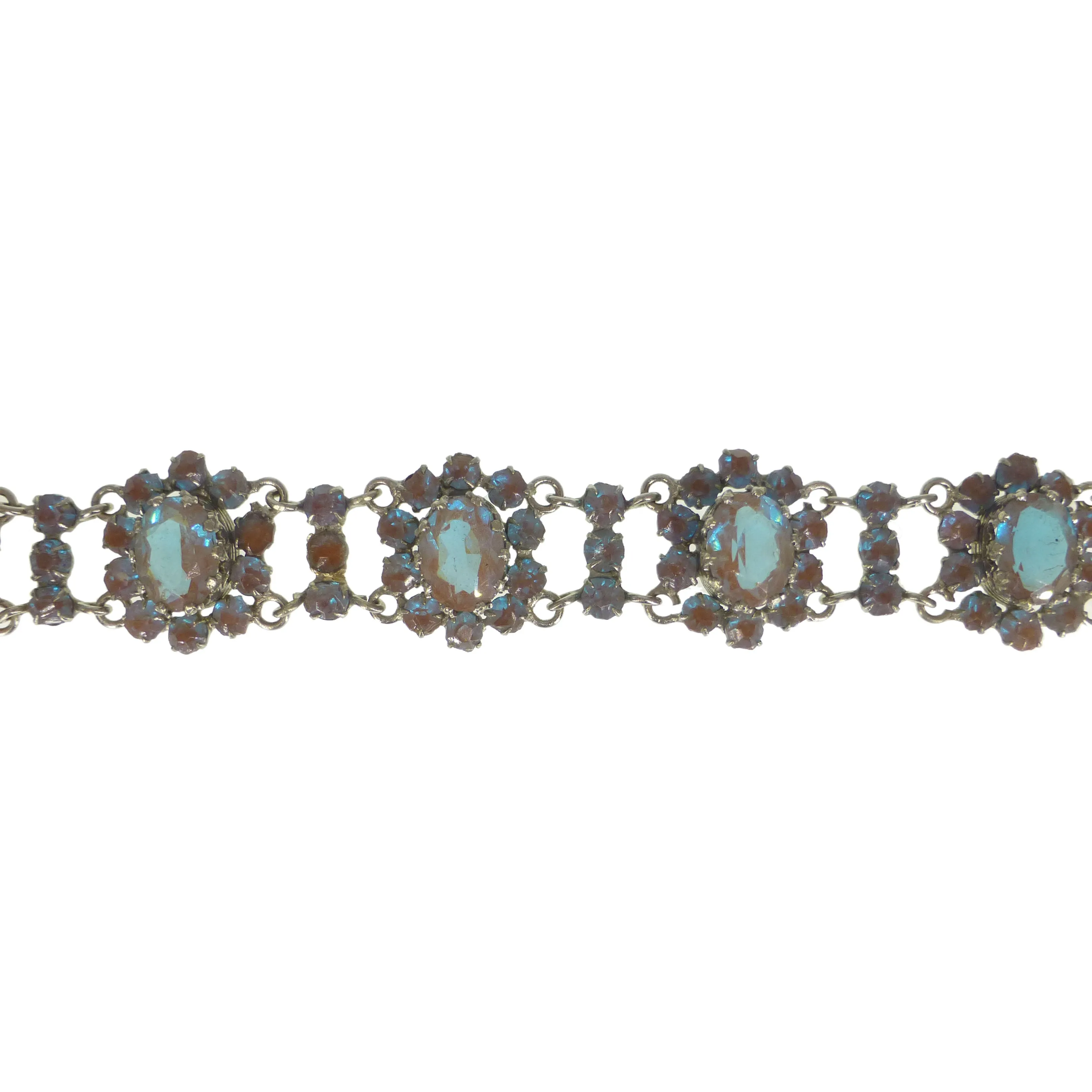 Antique Saphiret Glass Panel Bracelet