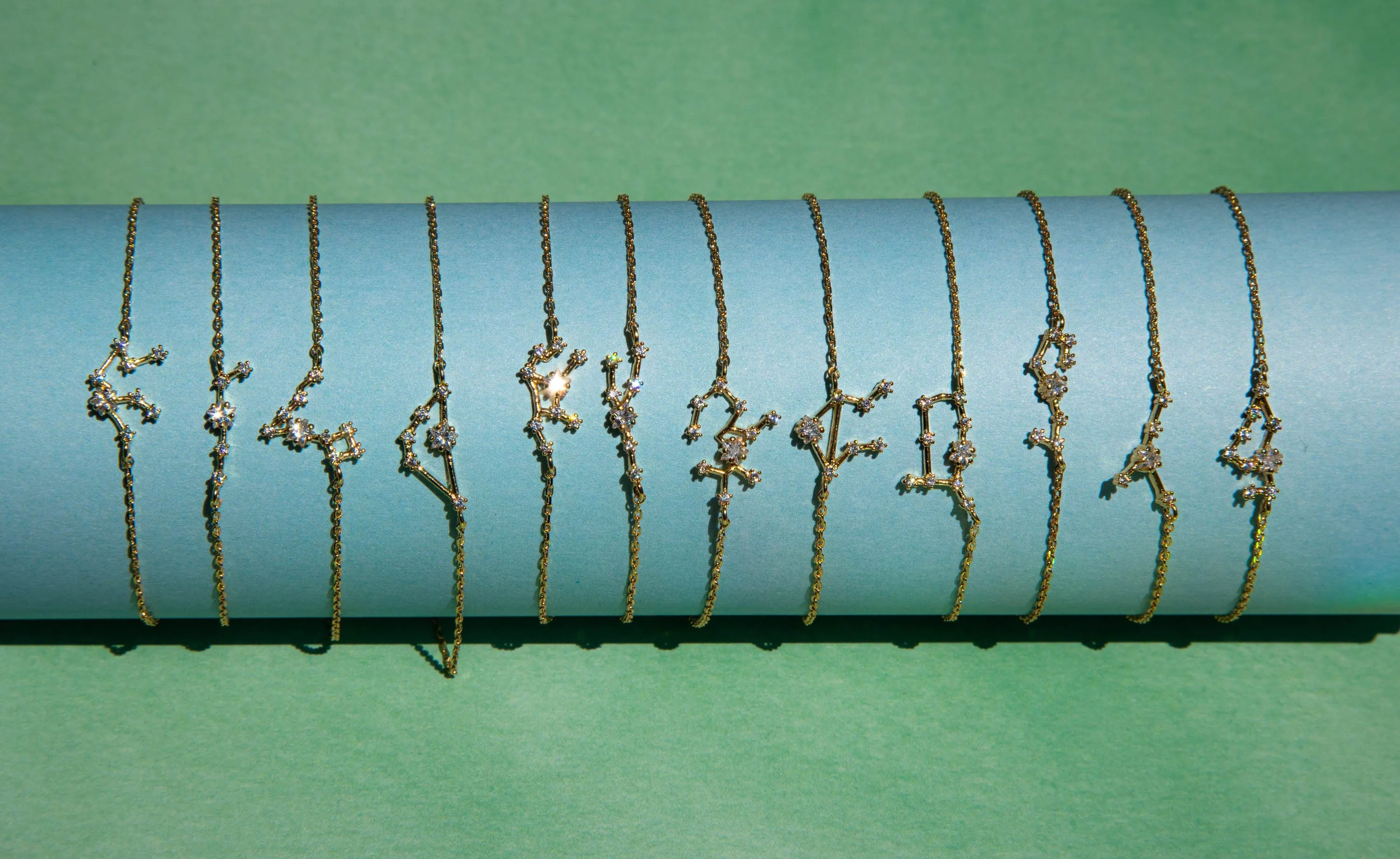 Aquarius Zodiac Constellation Bracelet with Zircon