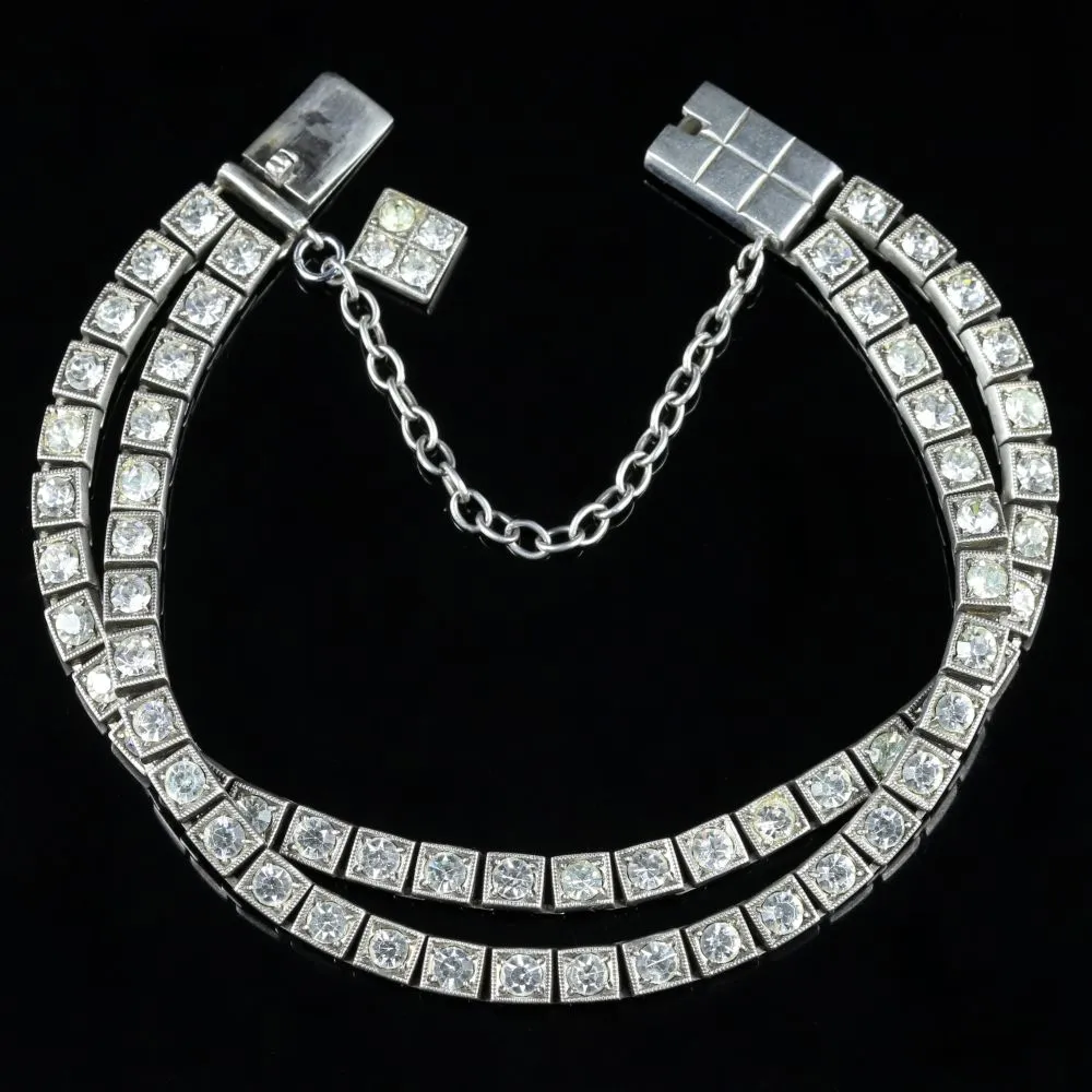 Art Deco Paste Bracelet Silver Circa 1920