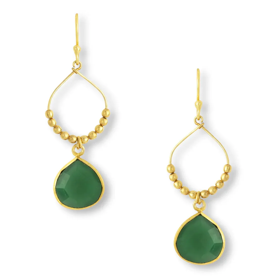 Ashiana Bay Reef Earrings Green Onyx