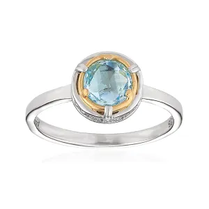 AT 802RT-B 2T 18K TWO TONE BLUE TOPAZ RING