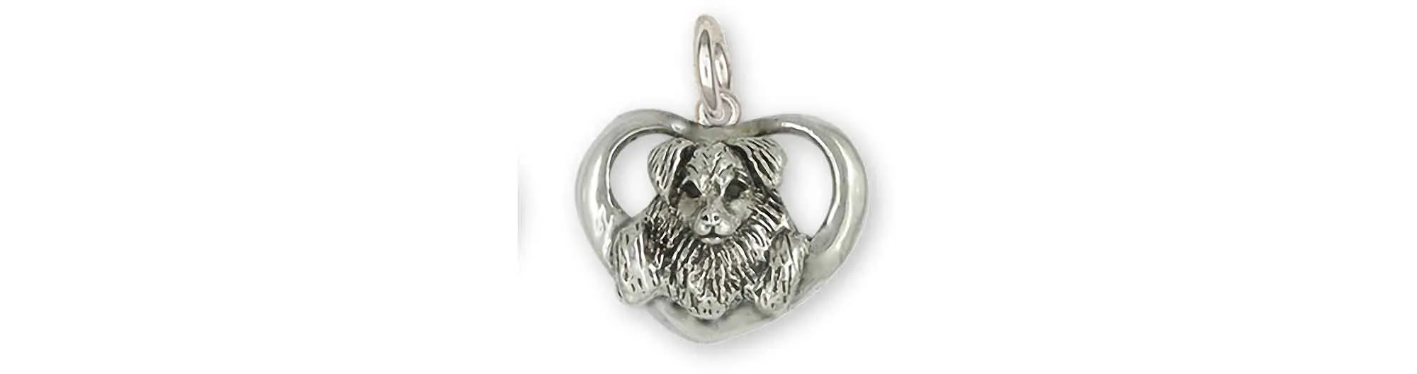 Australian Shepherd Jewelry Sterling Silver Handmade Australian Shepherd Charm  ASH1-C