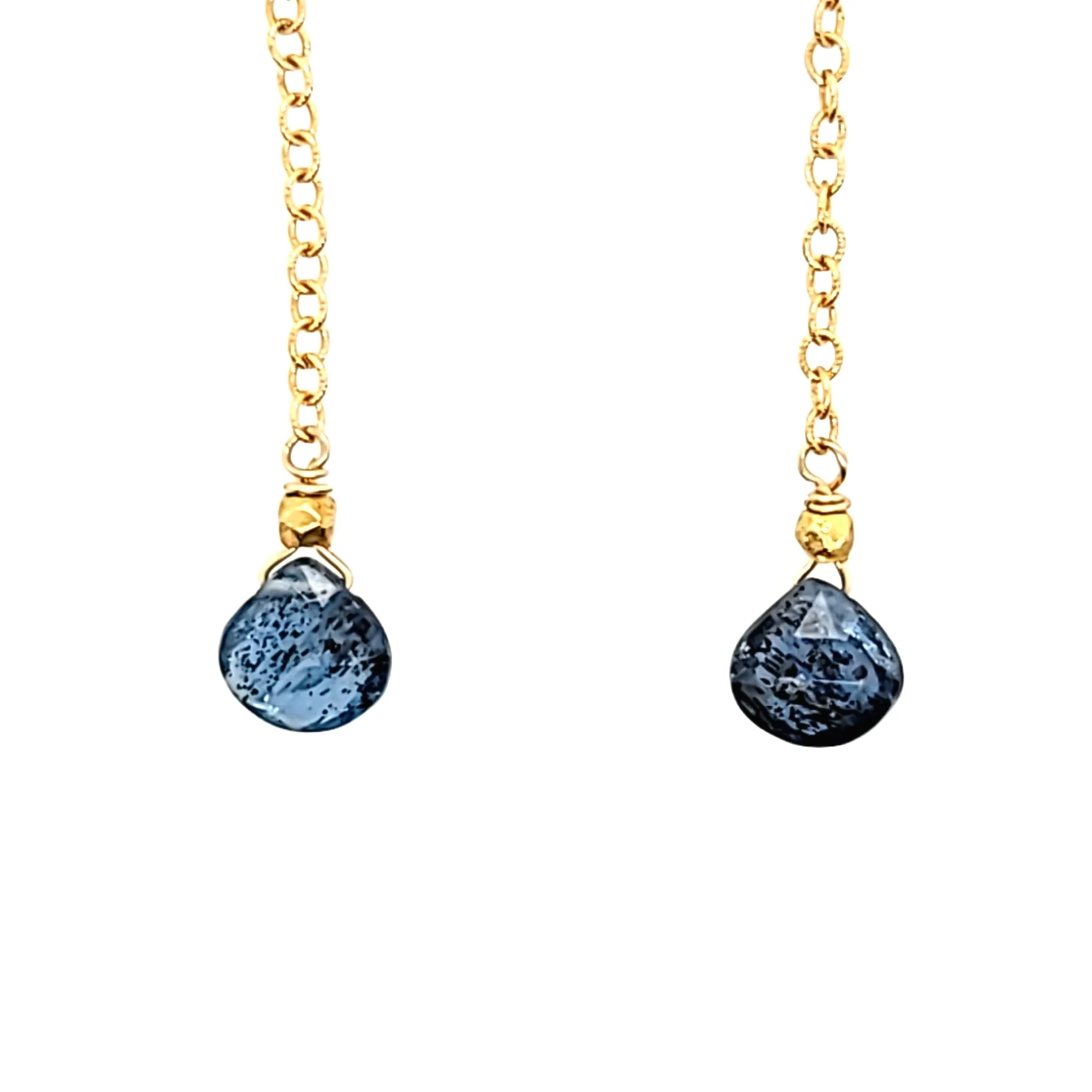 AVF Gold Indigo Kyanite Chain Drop Earrings (SI2342)