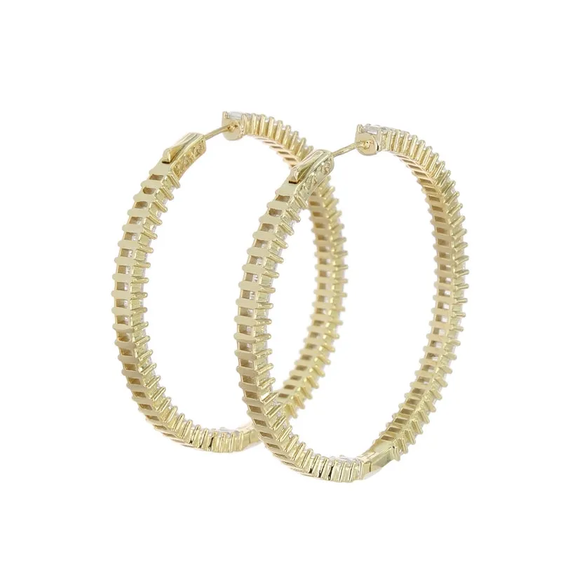 BAGUETTE CZ HOOP EARRINGS