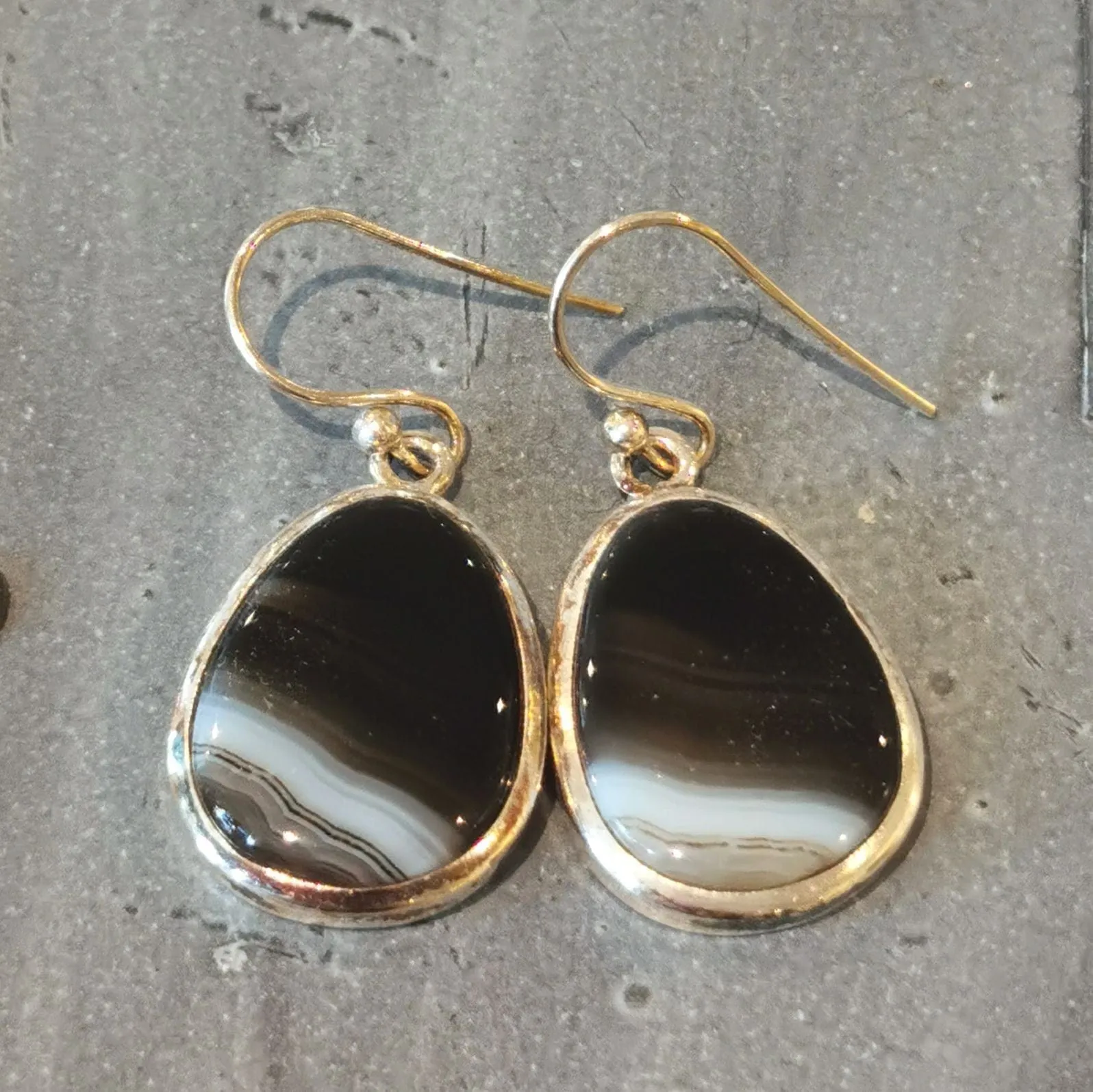 Banded Agate Sterling Silver Earrings