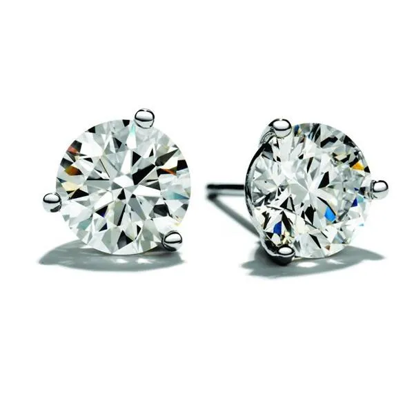 Ben Garelick Round Cut Moissanite Stud Earrings - Multiple Sizes