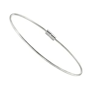 Birth Gems 6.5" Sterling Silver Bangle