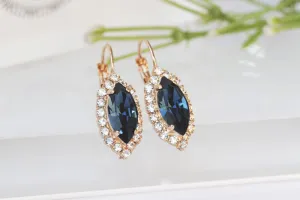 BLUE OVAL EARRINGS