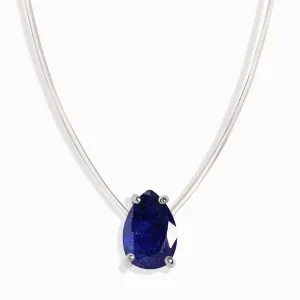 Blue Sapphire Necklace Floating Sway - September Birthstone