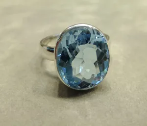 Blue Topaz Gemstone ring size 8