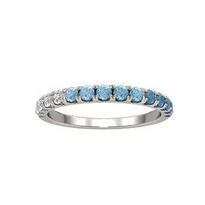 Blue Topaz Ombre Band Ring in Sterling Silver