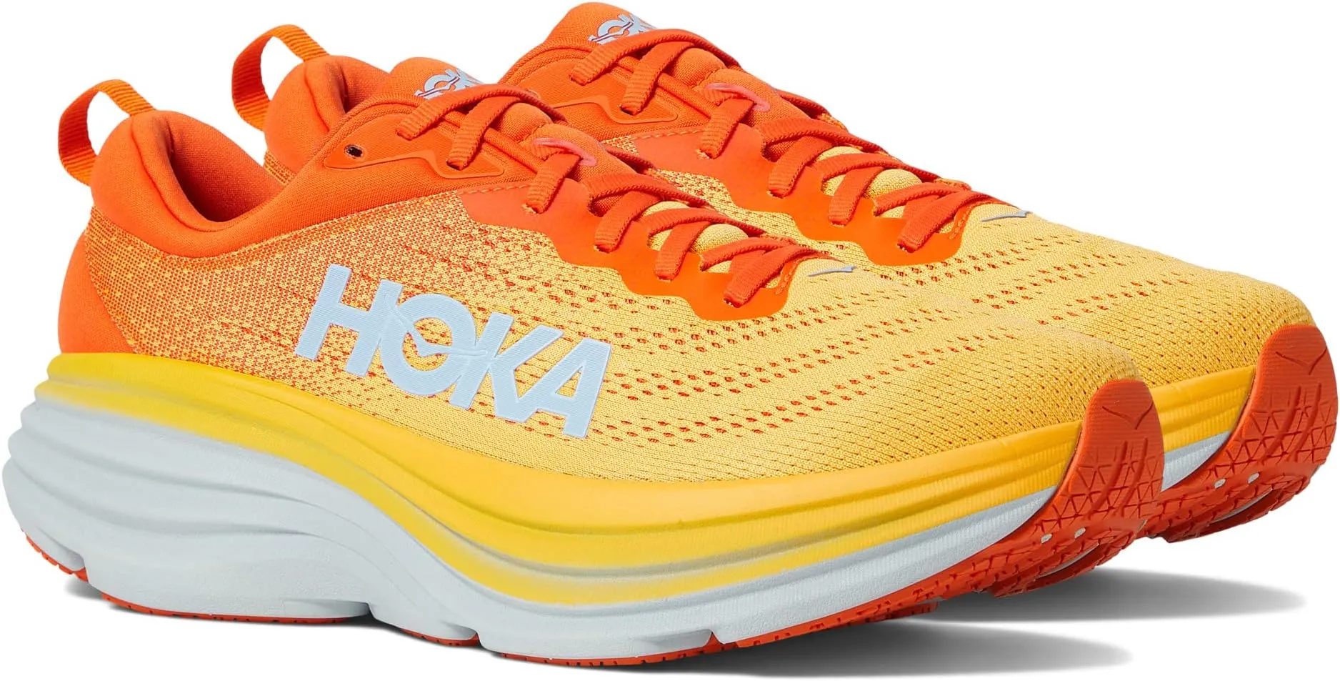 Bondi 8 Hoka Sneakers in Puffin's Bill/Amber Yellow