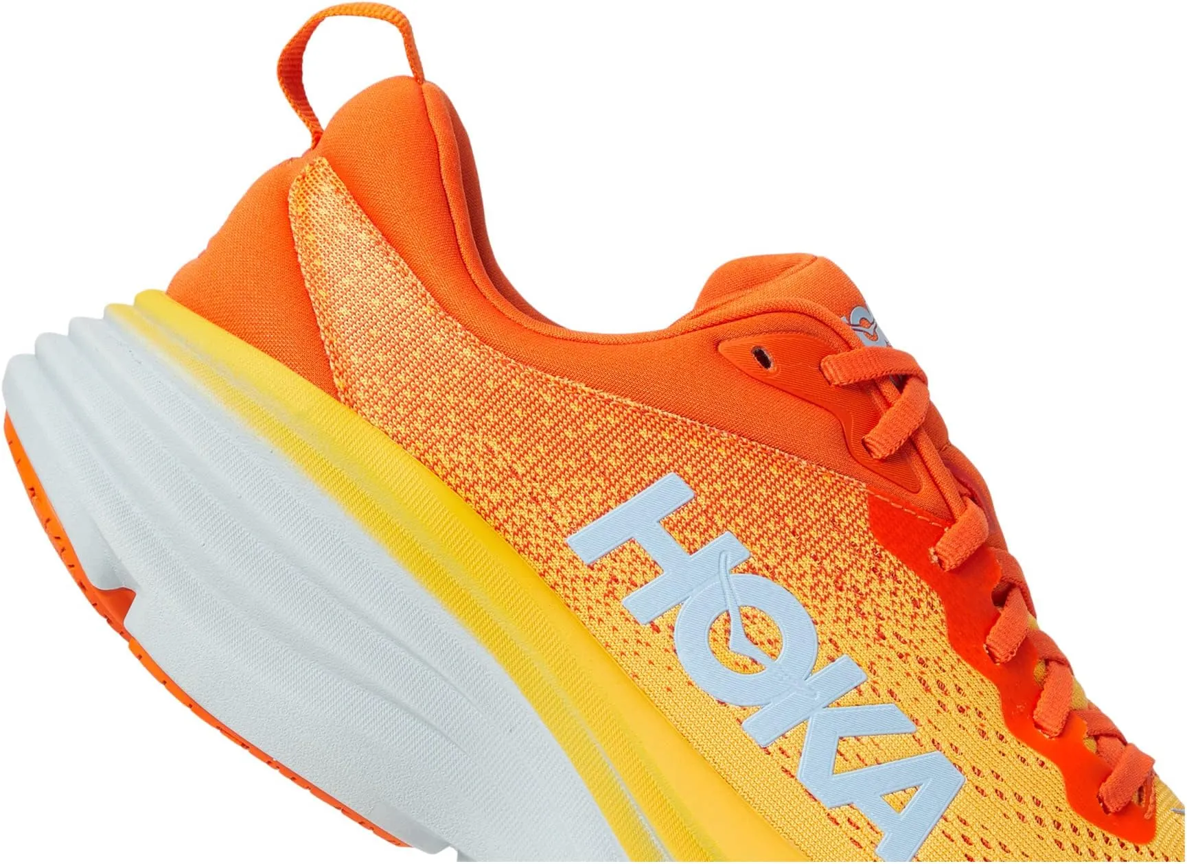 Bondi 8 Hoka Sneakers in Puffin's Bill/Amber Yellow