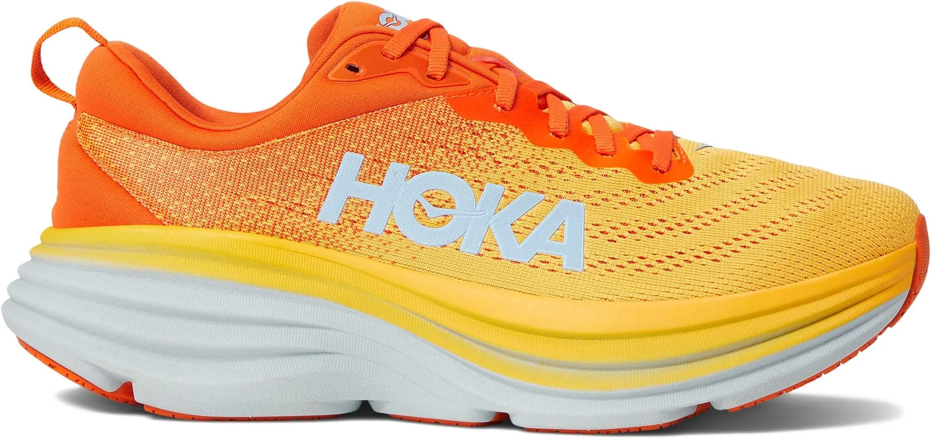 Bondi 8 Hoka Sneakers in Puffin's Bill/Amber Yellow