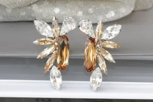 BROWN CLUSTER EARRINGS