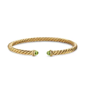 Cablespira® Flex Bracelet 18K Yellow Gold with Peridot, 4mm