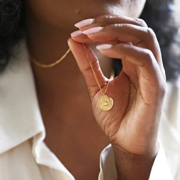 Cancer Zodiac Gold Pendant Necklace