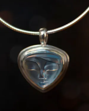 Carved Blue Topaz Face