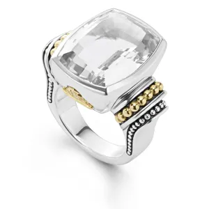 Caviar Color Large White Topaz Statment Ring