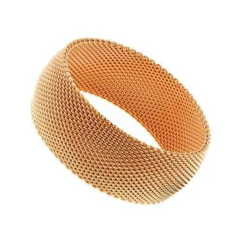 CHERISH Mesh Bangle Trio Of Gold Rose Gold Silver In 3 Sizes