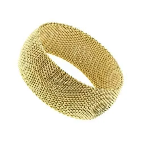 CHERISH Mesh Bangle Trio Of Gold Rose Gold Silver In 3 Sizes