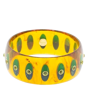 Clear Tortoise with Circles Bakelite Bangle