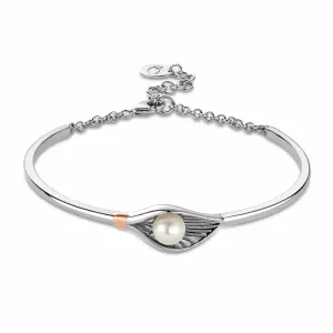 Clogau Beachcomber Shell Silver and Pearl Banglet 3SLYV0793