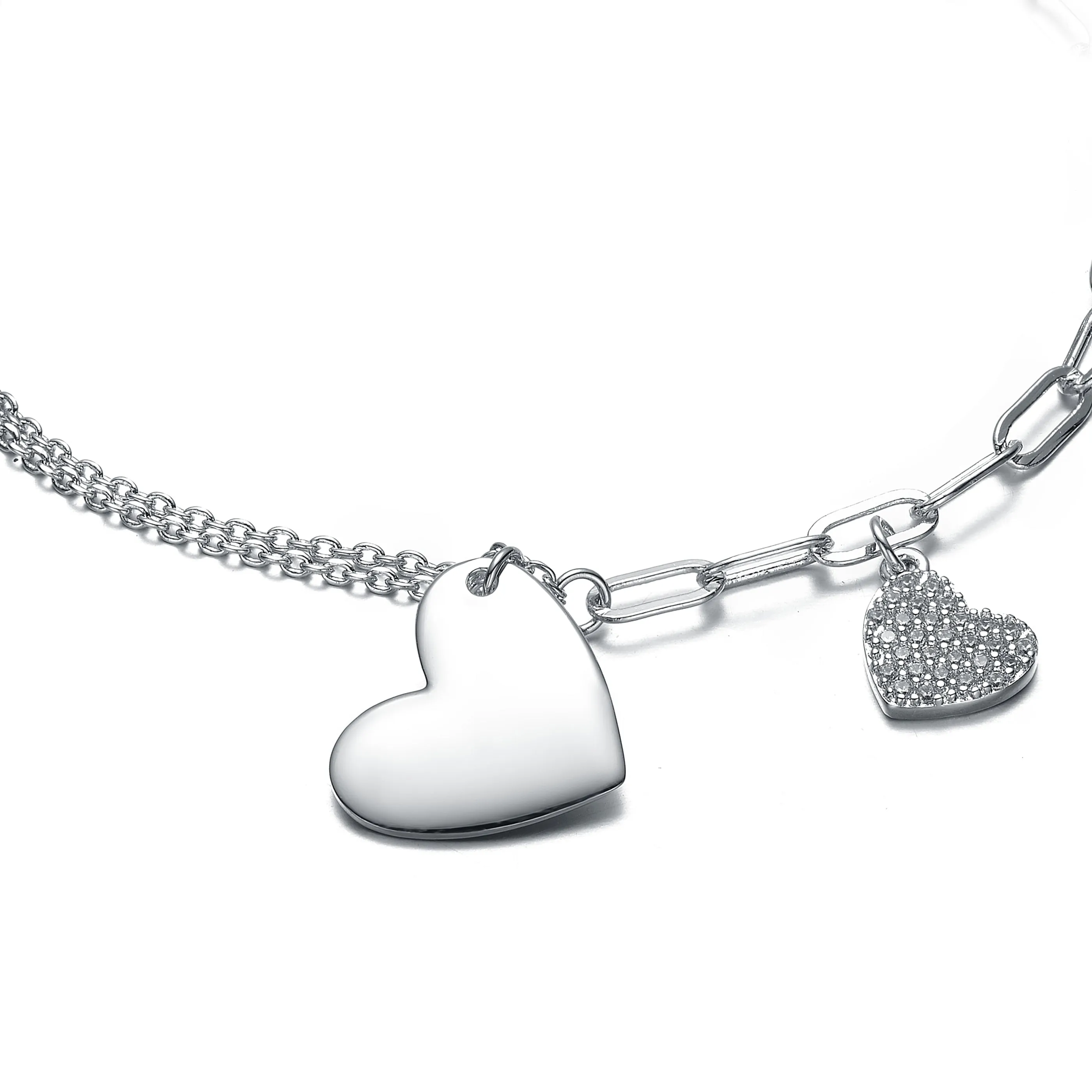 Coeur Heart Charm Adjustable Bracelet