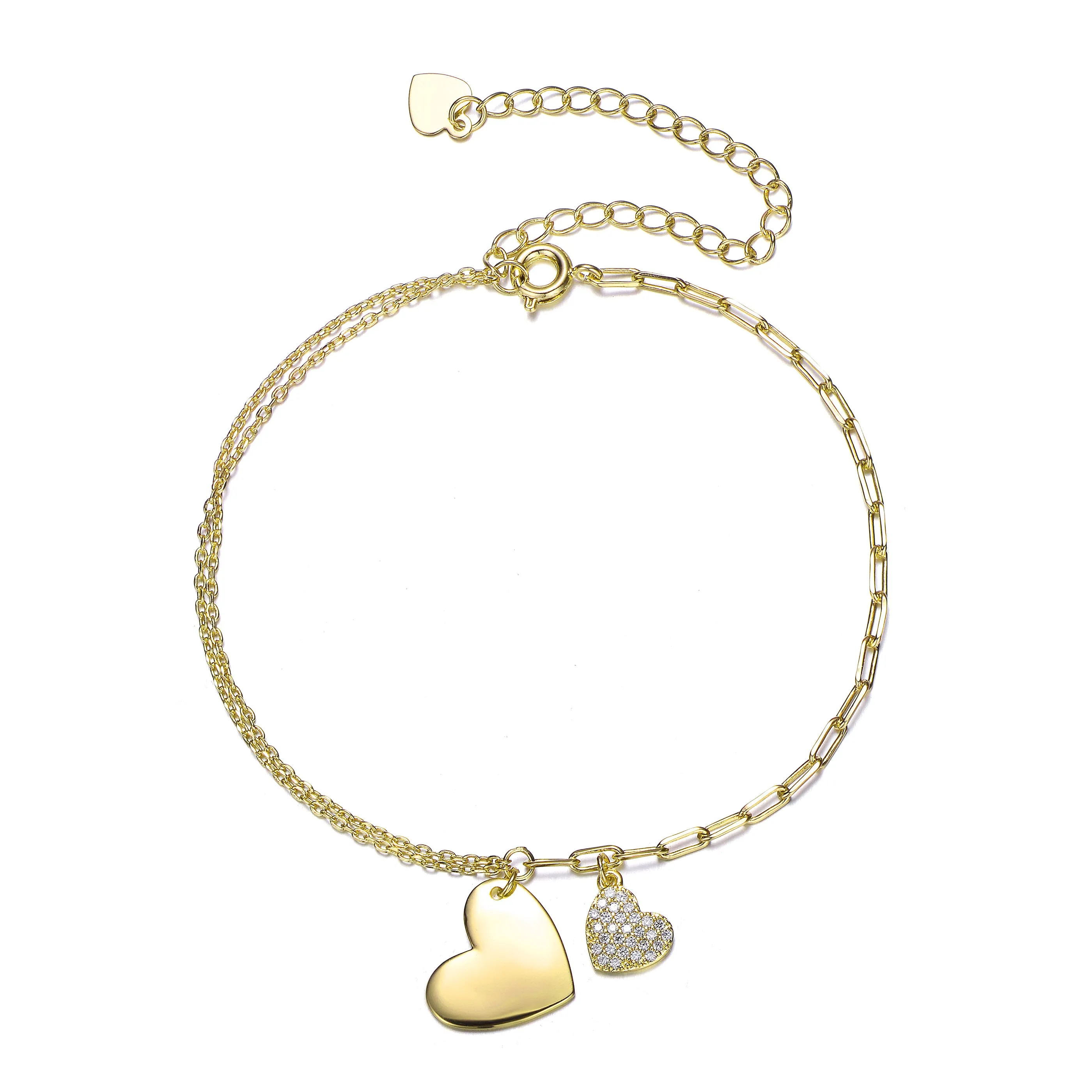 Coeur Heart Charm Adjustable Bracelet